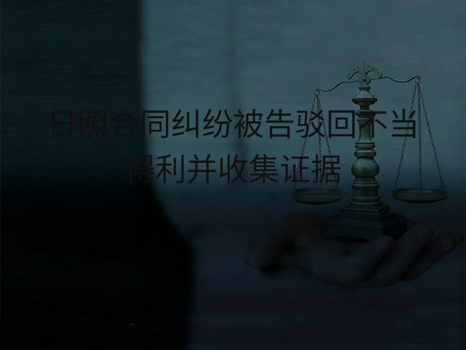 日照合同纠纷被告驳回不当得利并收集证据