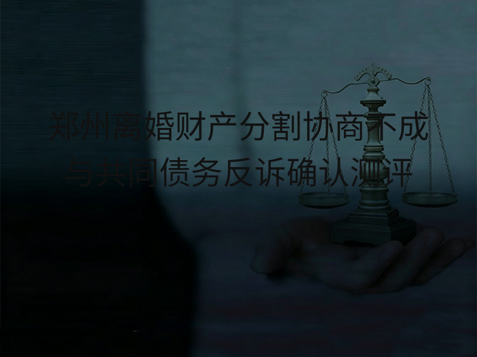 郑州离婚财产分割协商不成与共同债务反诉确认测评