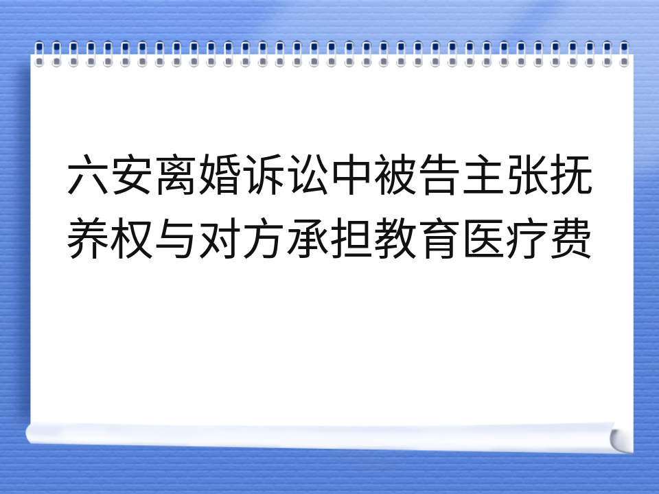六安离婚诉讼中被告主张抚养权与对方承担教育医疗费