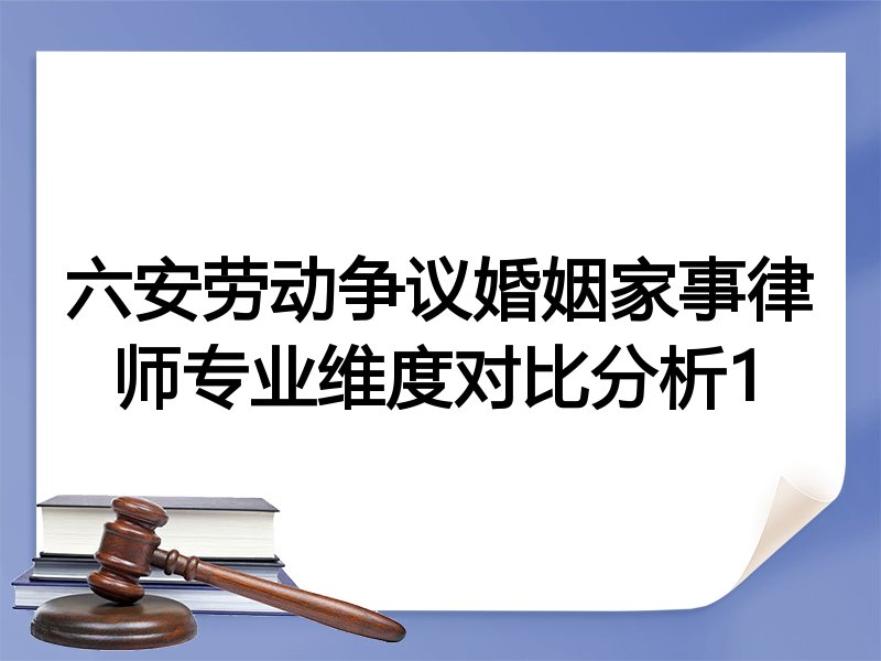 六安劳动争议婚姻家事律师专业维度对比分析1