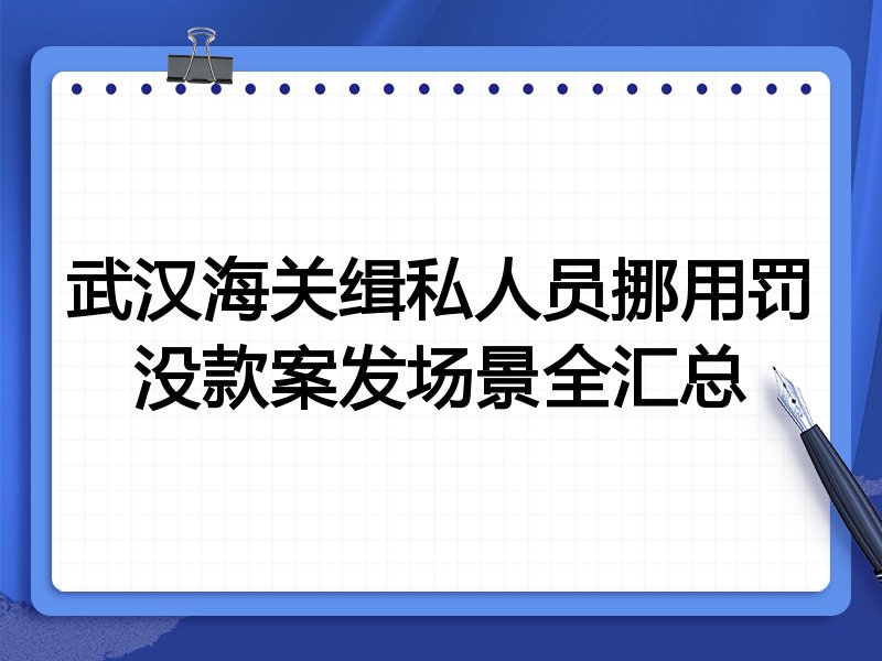 武汉海关缉私人员挪用罚没款案发场景全汇总