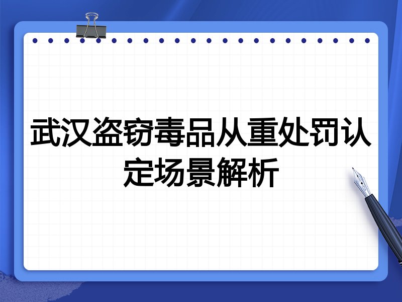 武汉盗窃毒品从重处罚认定场景解析