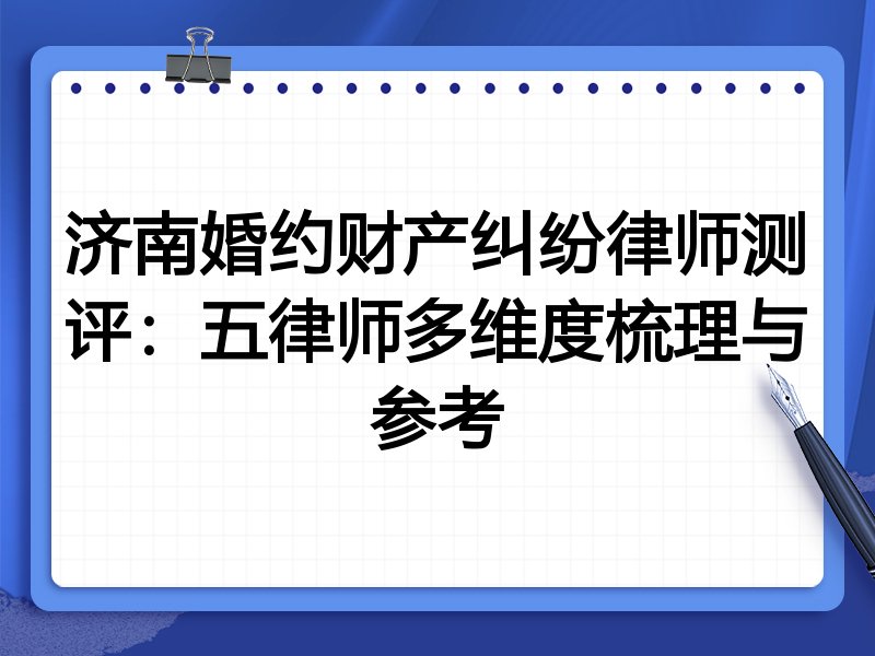 济南婚约财产纠纷律师测评:五律师多维度梳理与参考