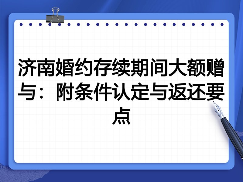 济南婚约存续期间大额赠与:附条件认定与返还要点