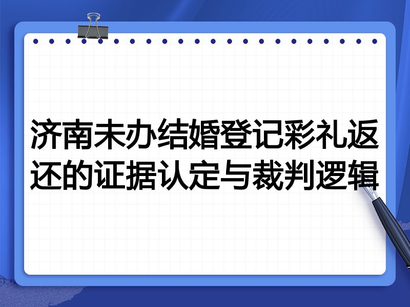 济南未办结婚登记彩礼返还的证据认定与裁判逻辑