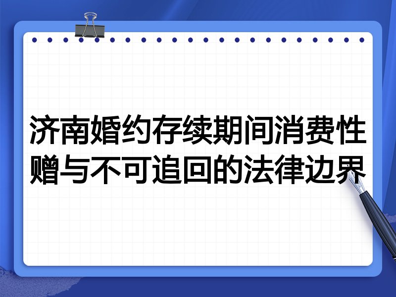 济南婚约存续期间消费性赠与不可追回的法律边界