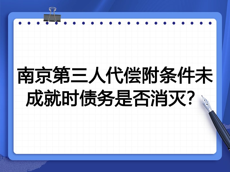 南京第三人代偿附条件未成就时债务是否消灭?