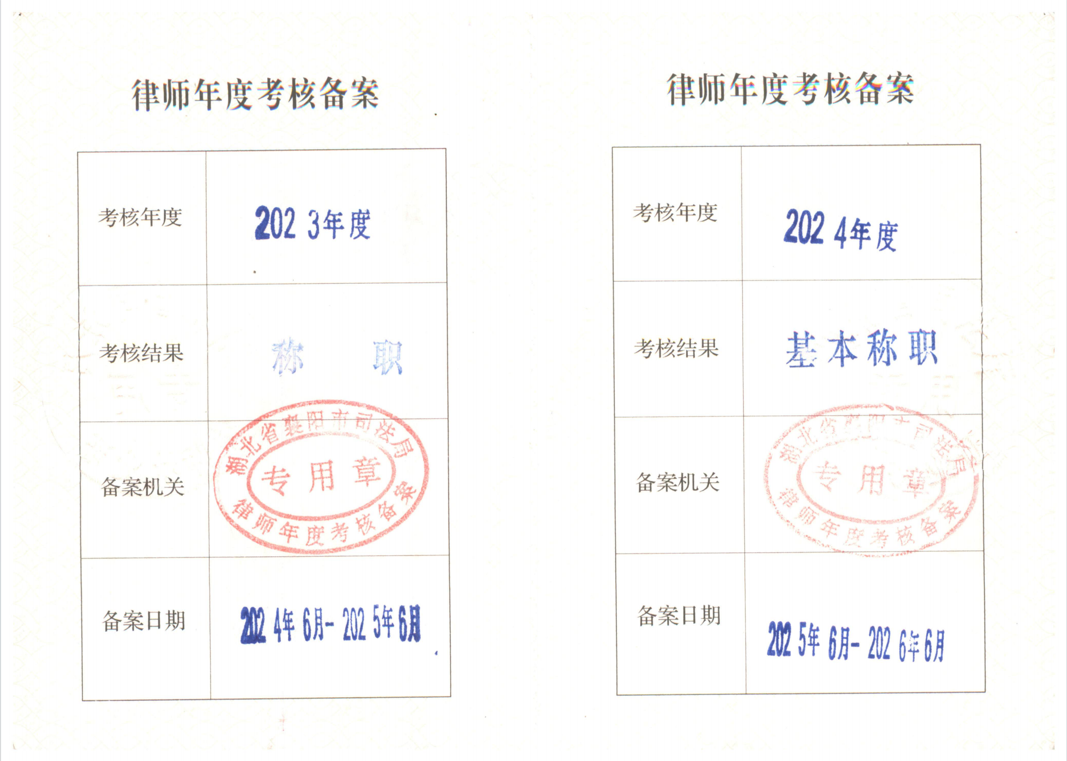 律师执业证